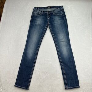 RERock for Express Women's Skinny Jeans Embellished Dark Wash Denim 6R 32x32